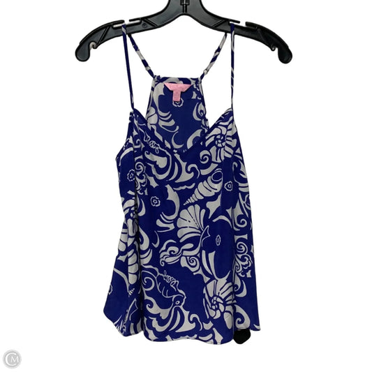 Top Sleeveless Designer By Lilly Pulitzer In Blue & White, Size: Xs