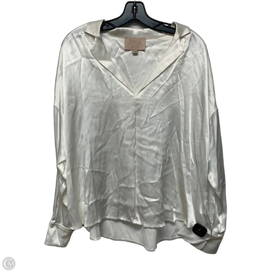 Blouse Long Sleeve By Rose & Crown In White, Size: Xs