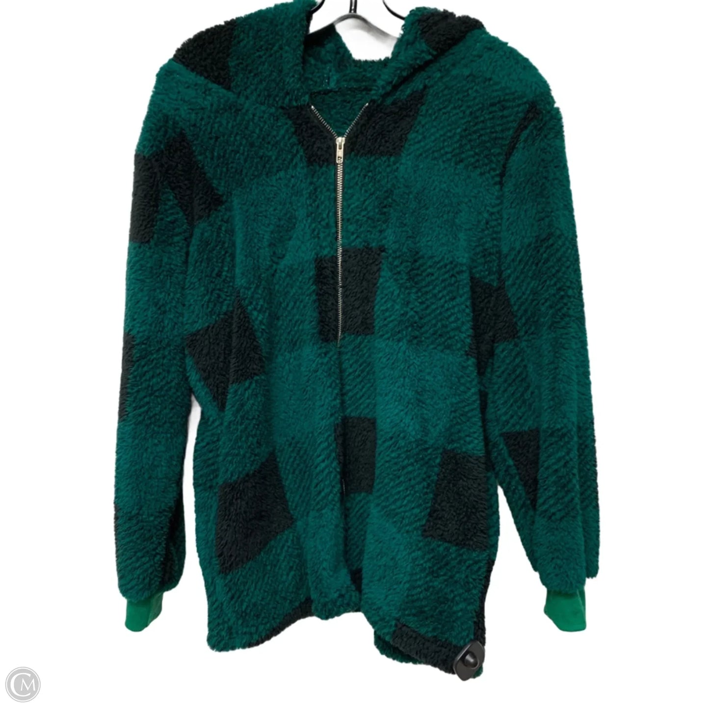 Jacket Faux Fur & Sherpa In Green, Size: M