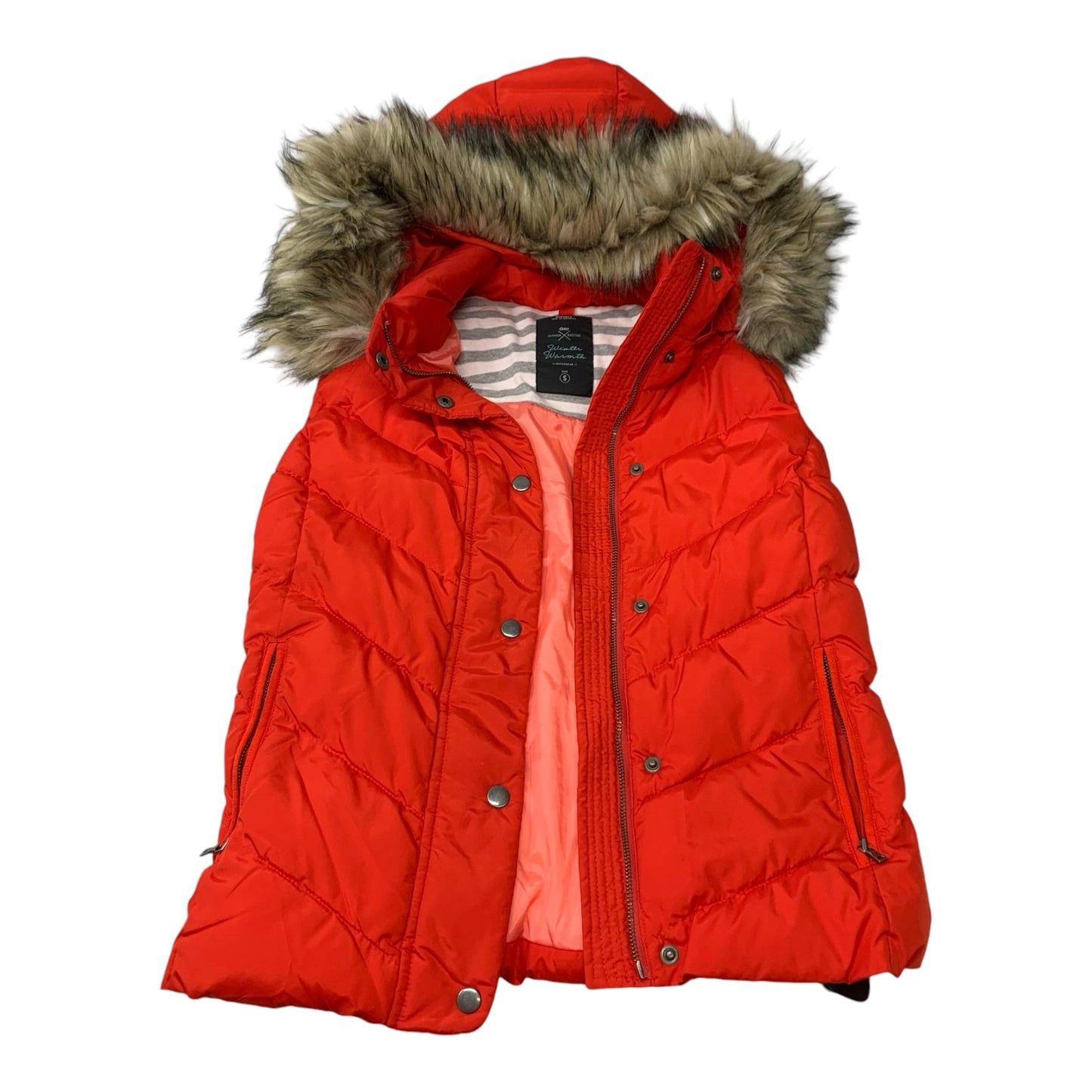 Vest Puffer & Quilted By Gap In Orange, Size: S