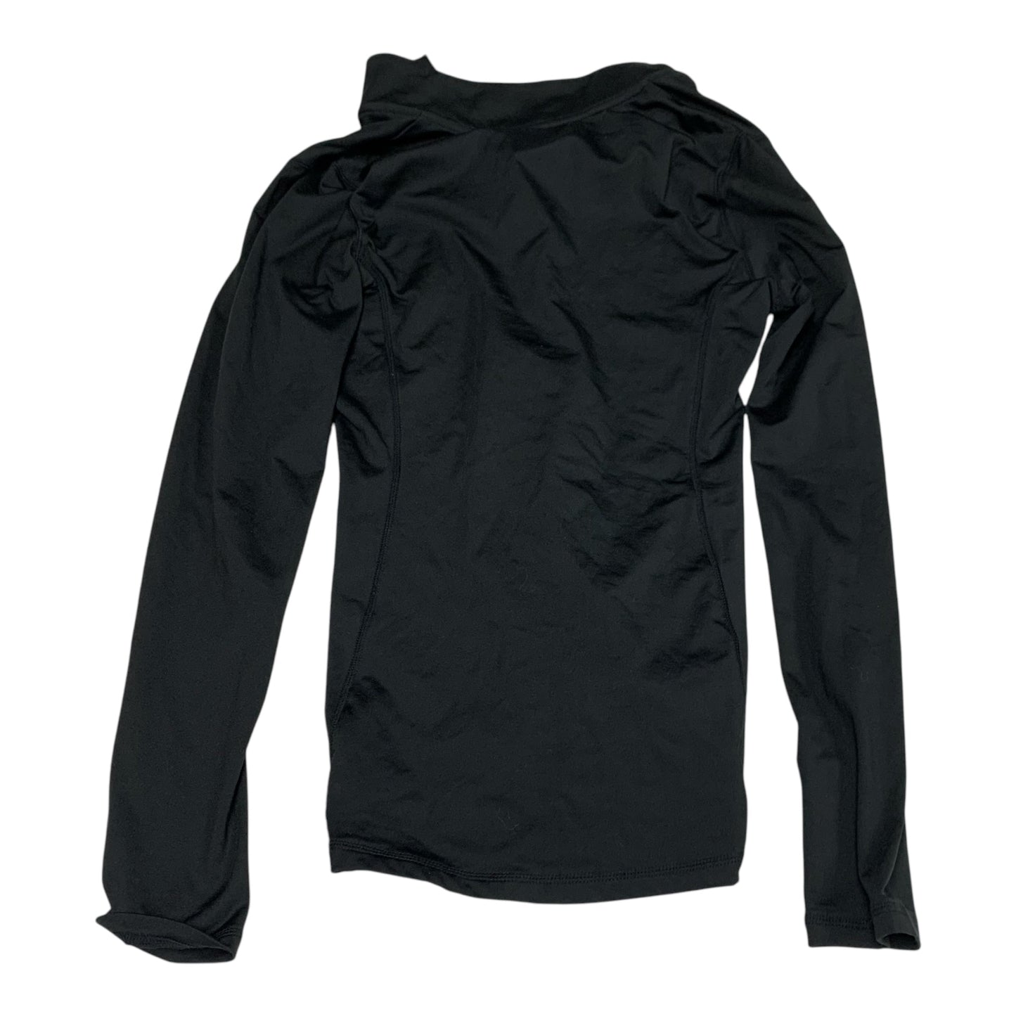 Athletic Top Long Sleeve Collar By Reebok In Black, Size: Xs