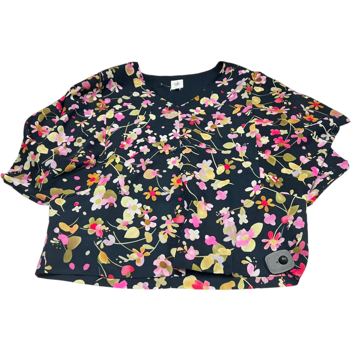 Top Short Sleeve By Cabi In Floral Print, Size: S