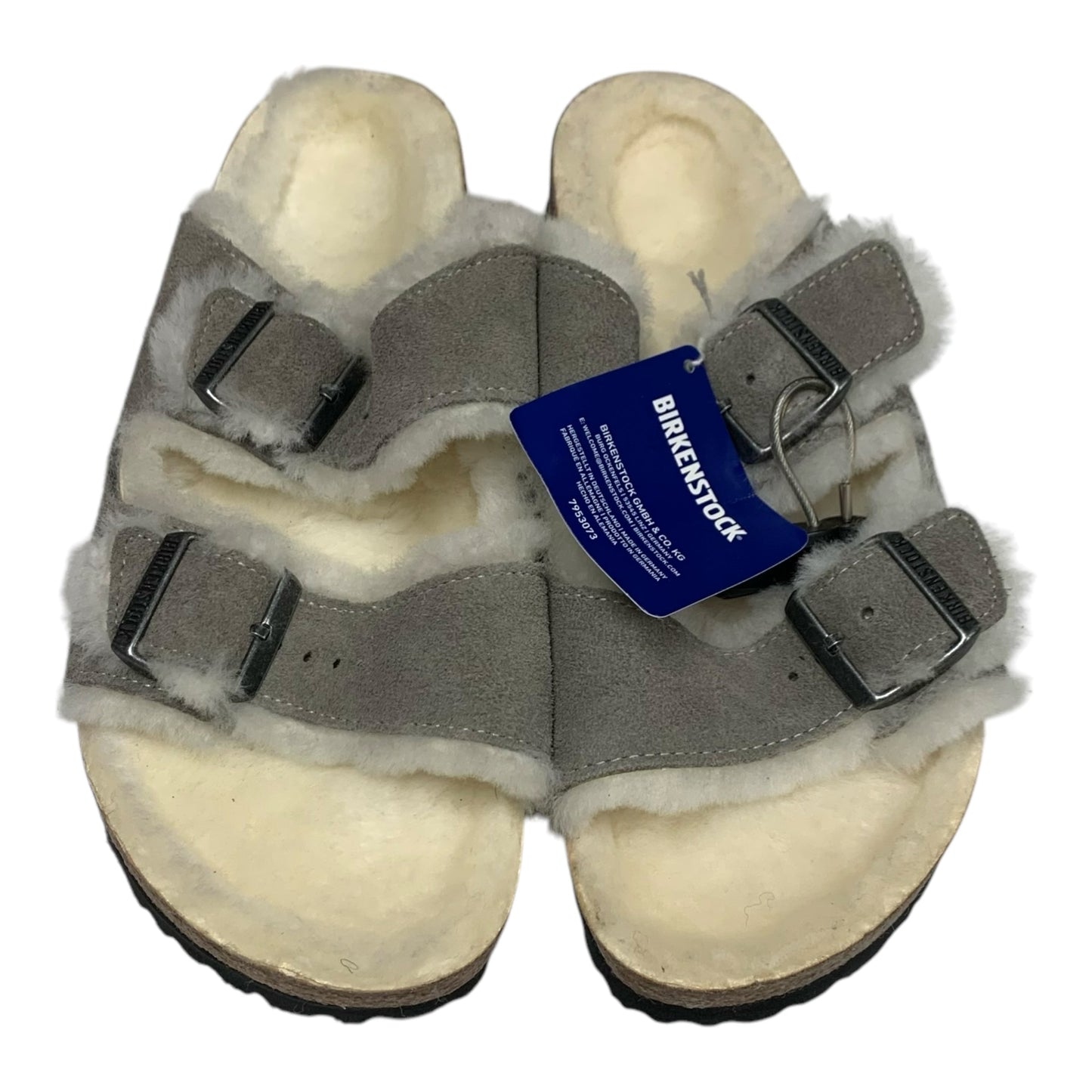 Sandals Flats By Birkenstock In Grey, Size: 11