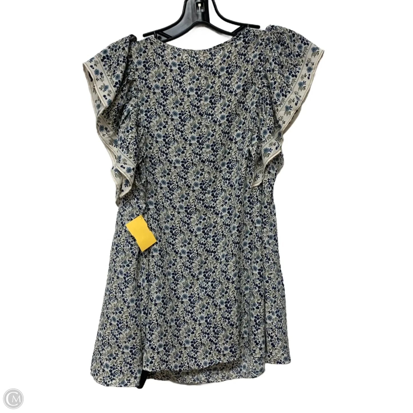 Blouse Short Sleeve By Max Studio In Blue & Green, Size: S