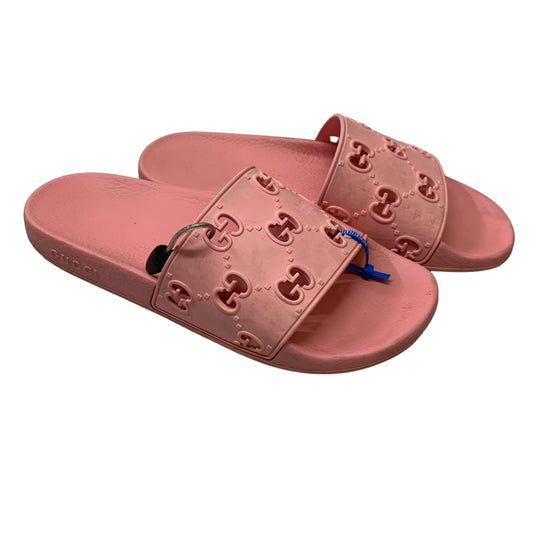 Pink Sandals Luxury Designer Gucci, Size 11.5