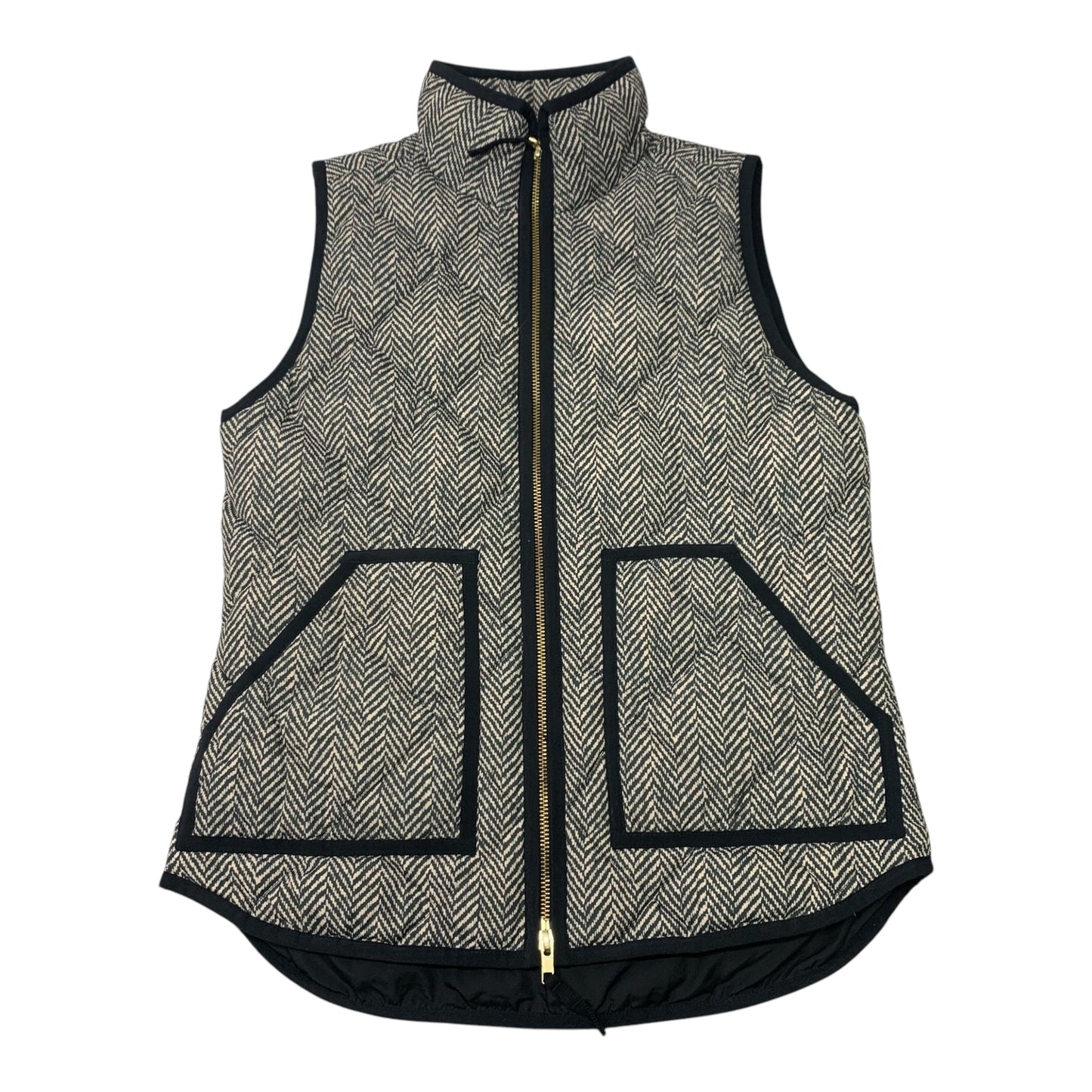 Vest Puffer & Quilted By J. Crew In Green & Tan, Size: Xs