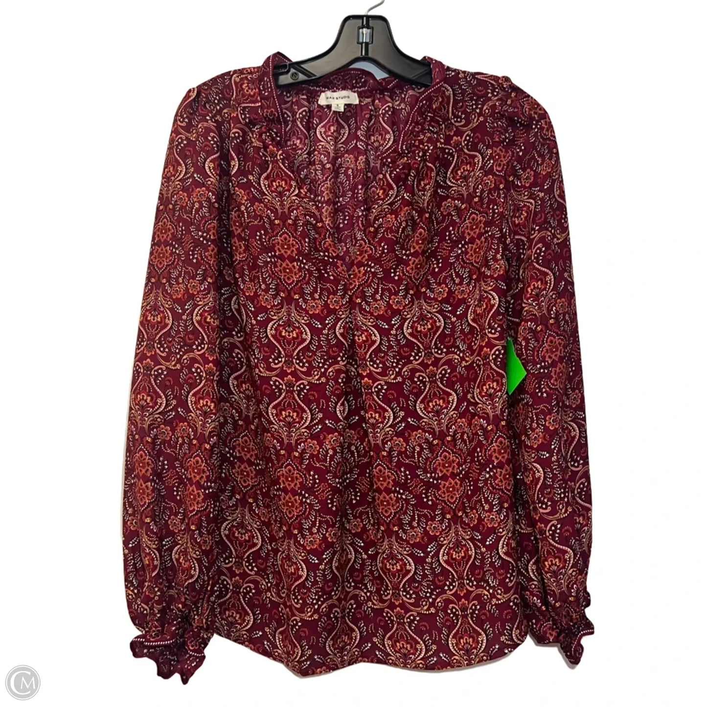 Blouse Long Sleeve By Max Studio In Red, Size: S