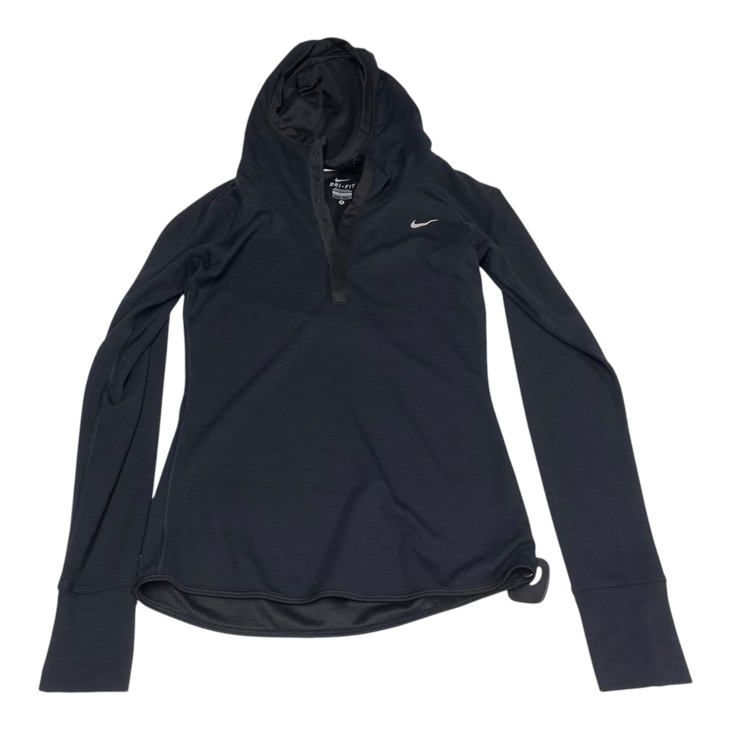 Athletic Top Long Sleeve Hoodie By Nike Apparel In Black, Size: S