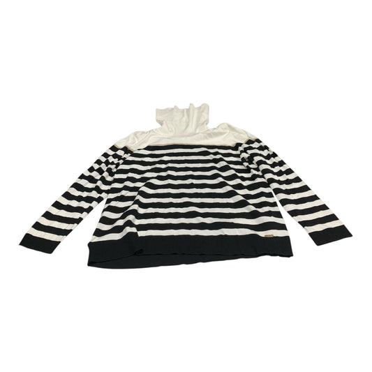 Top Long Sleeve By Calvin Klein In Black & White, Size: Xl