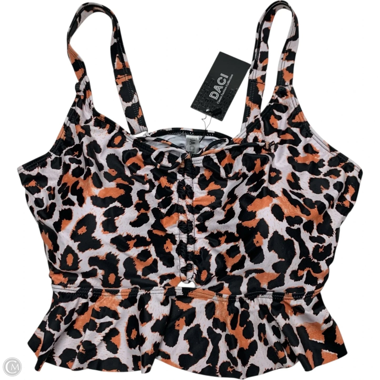 Swimsuit Top By DACI In Black & Orange, Size: Xl