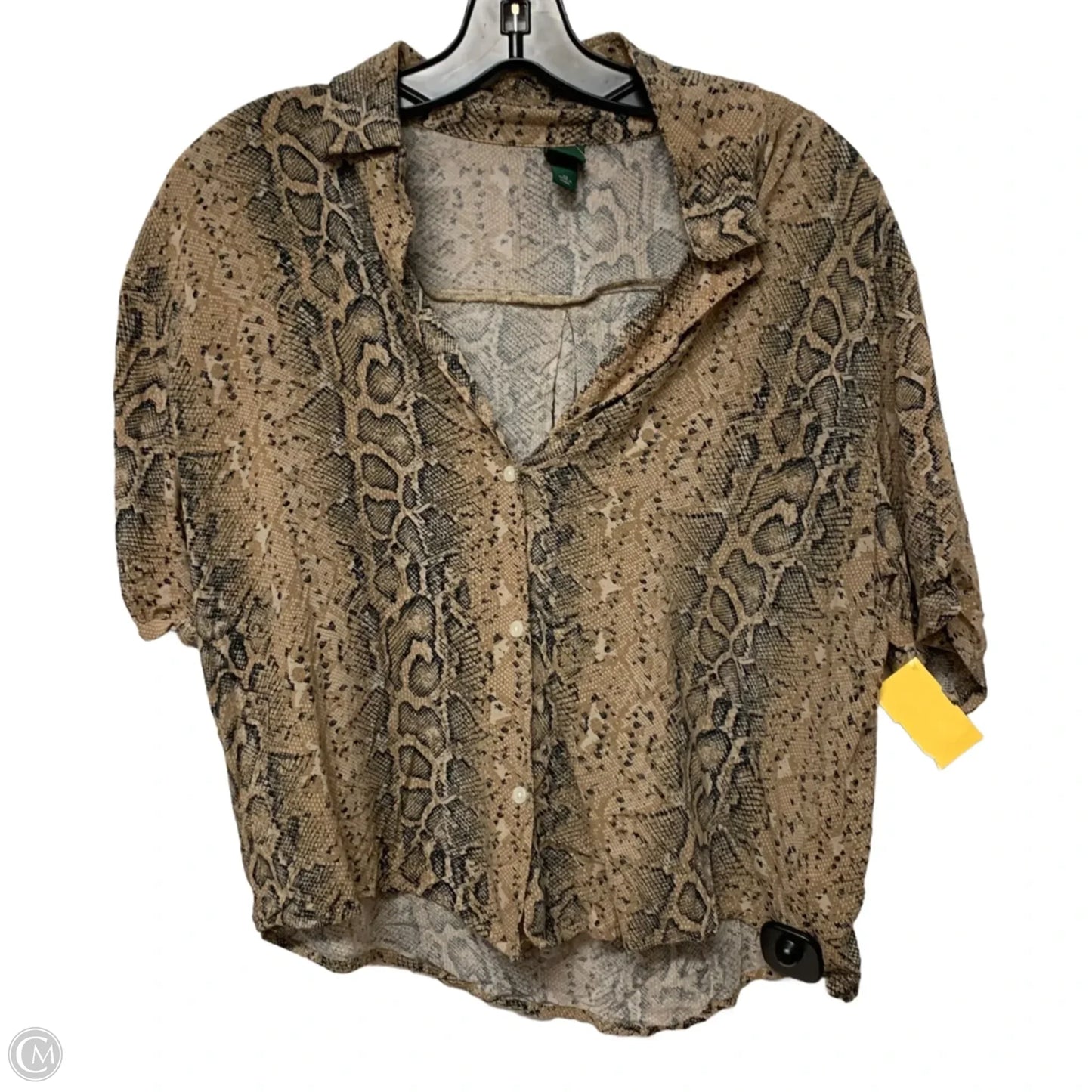 Top Short Sleeve By Wild Fable In Snakeskin Print, Size: Xs