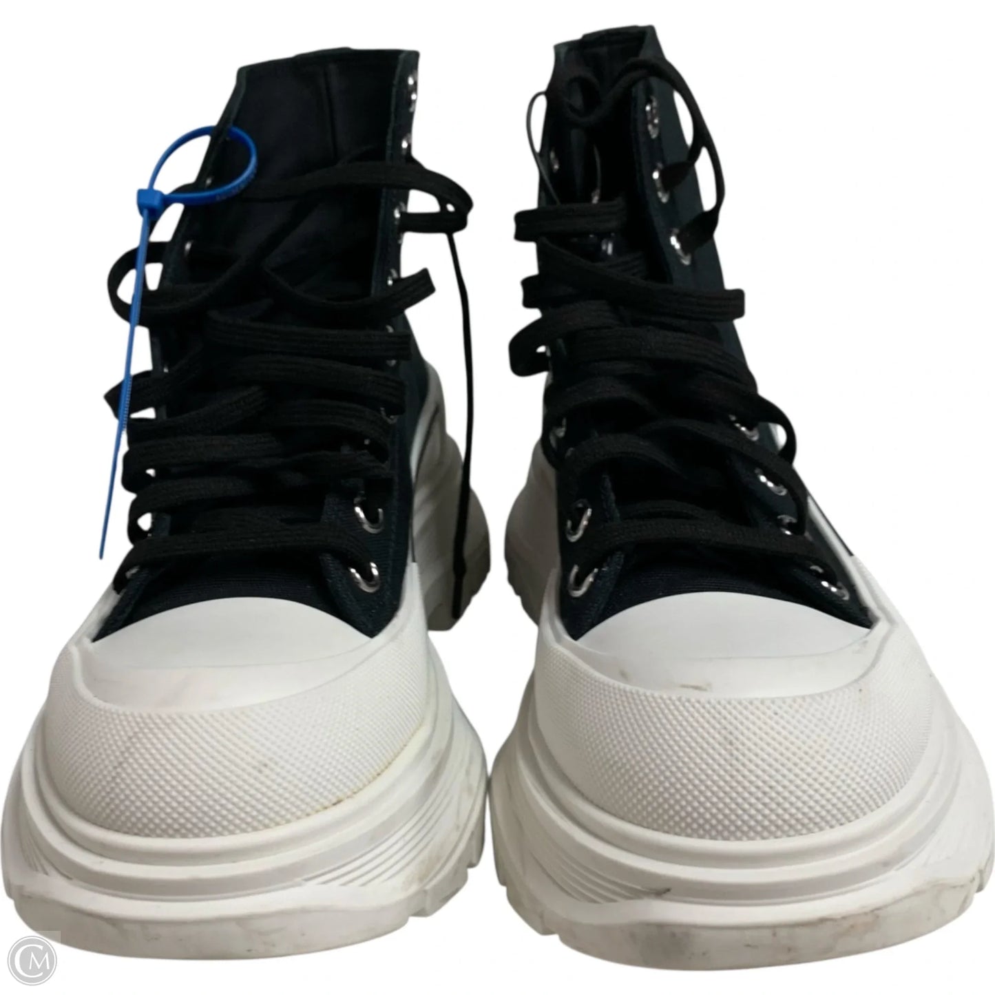 Shoes Luxury Designer By Alexander Mcqueen In Black & White, Size: 9