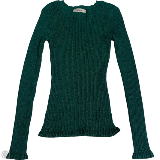Top Long Sleeve Designer By Milly In Green, Size: S
