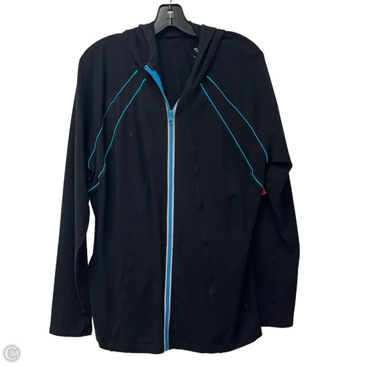 Athletic Jacket By Livi Active In Black & Blue, Size: 1x