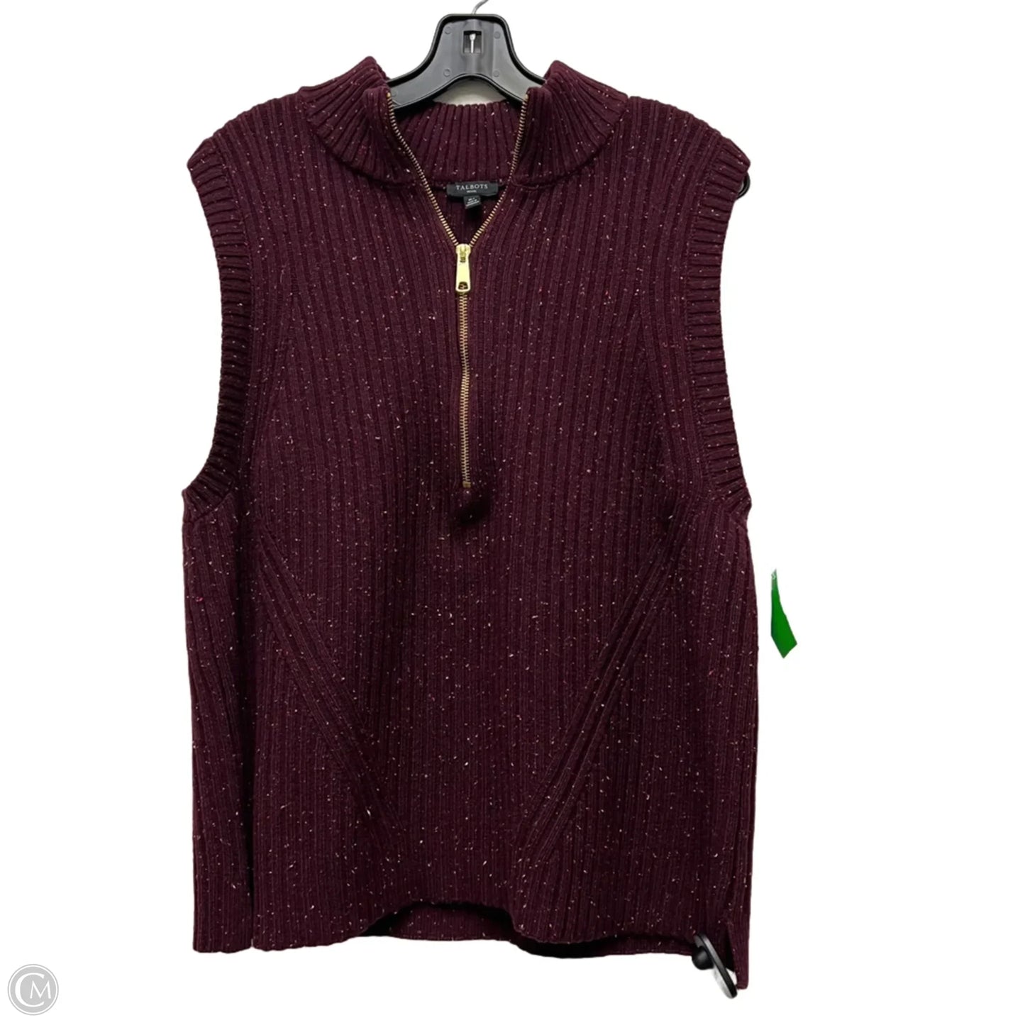 Vest Sweater By Talbots In Maroon, Size: Xlp