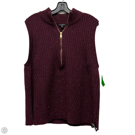 Vest Sweater By Talbots In Maroon, Size: Xlp