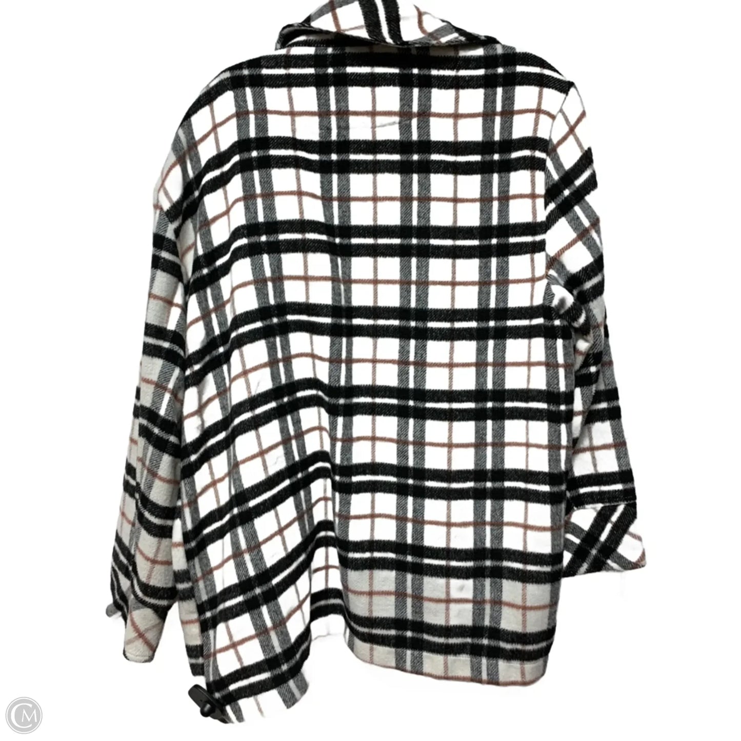 Jacket Shirt By Kensie In Plaid Pattern, Size: M