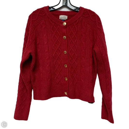 Sweater Cardigan By Universal Thread In Red, Size: L