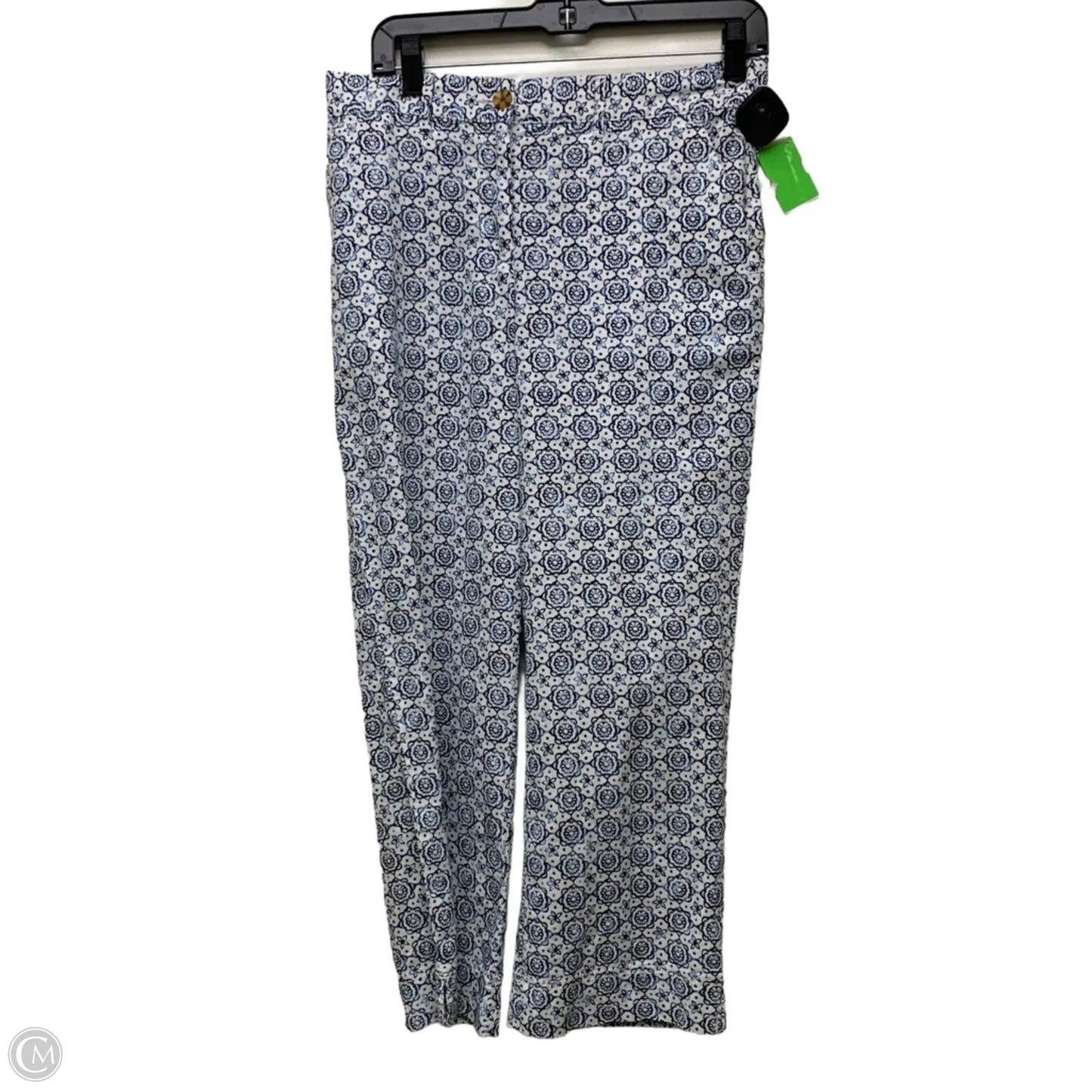 Pants Linen By Talbots In Blue & White, Size: 8