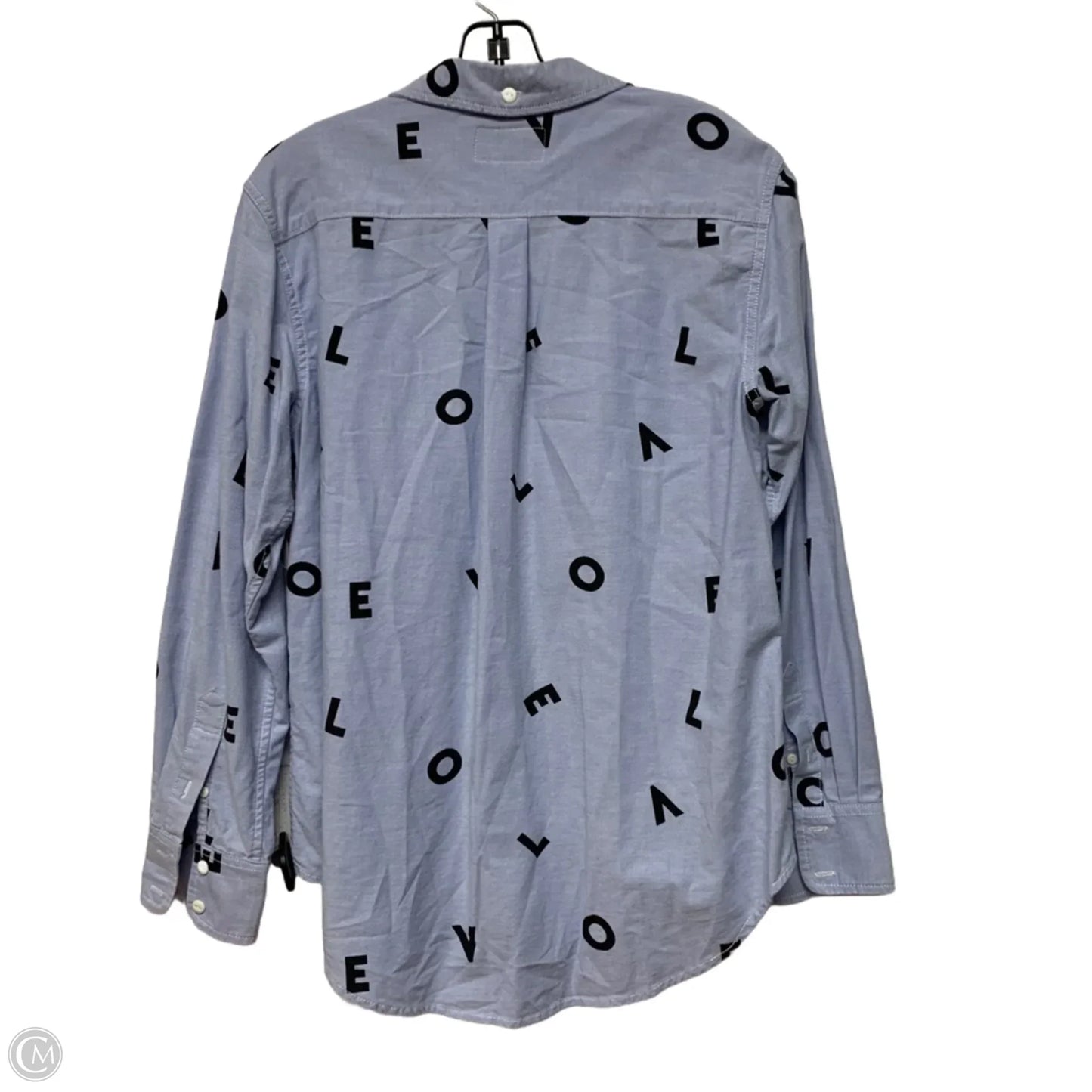 Top Long Sleeve By Current/elliott In Black & Blue, Size: S