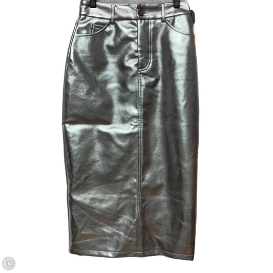 Skirt Midi By 7 For All Mankind In Silver, Size: Xs