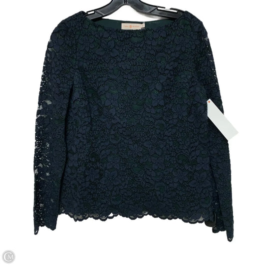 Top Long Sleeve Designer By Tory Burch In Blue & Green, Size: S