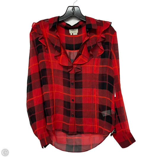Top Long Sleeve Designer By Kate Spade In Black & Red, Size: S