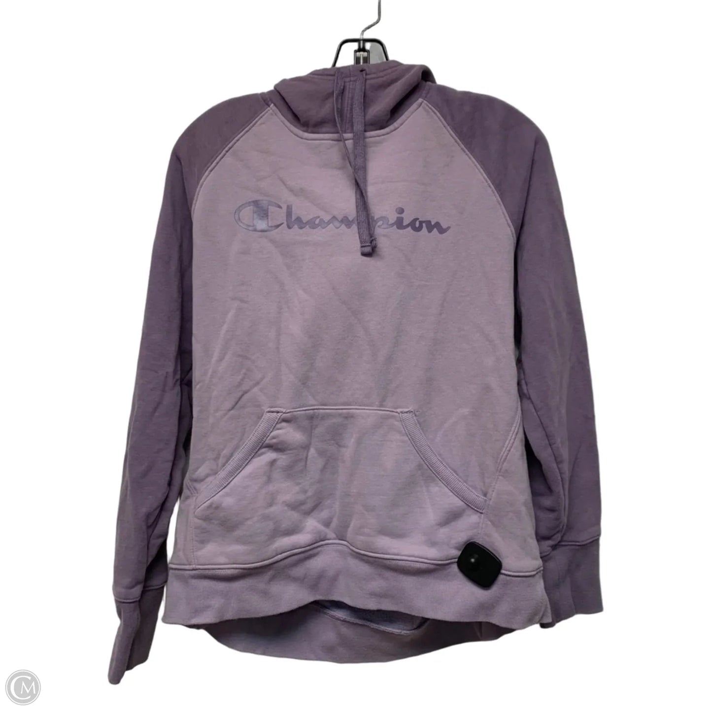 Sweatshirt Hoodie By Champion In Purple, Size: L