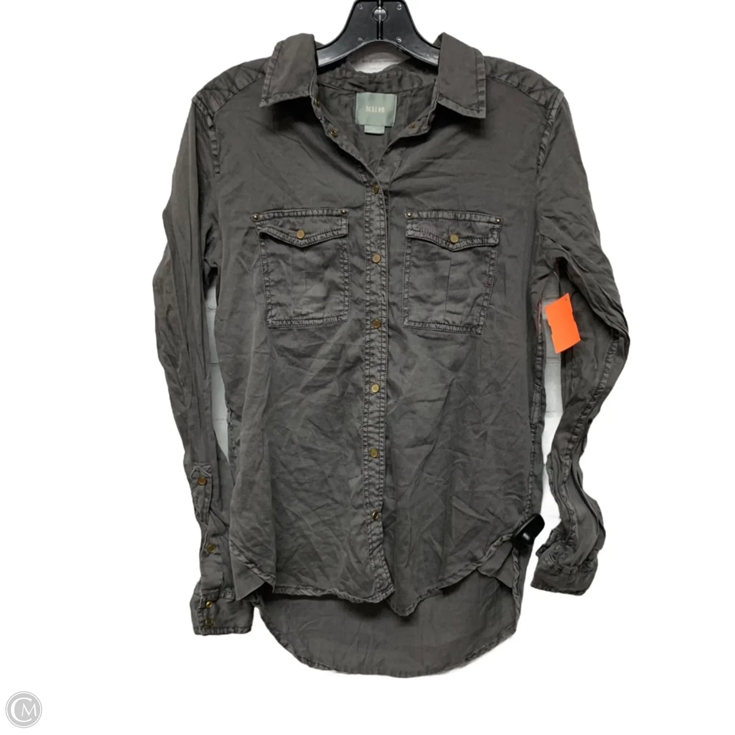 Top Long Sleeve By Maeve In Grey, Size: S