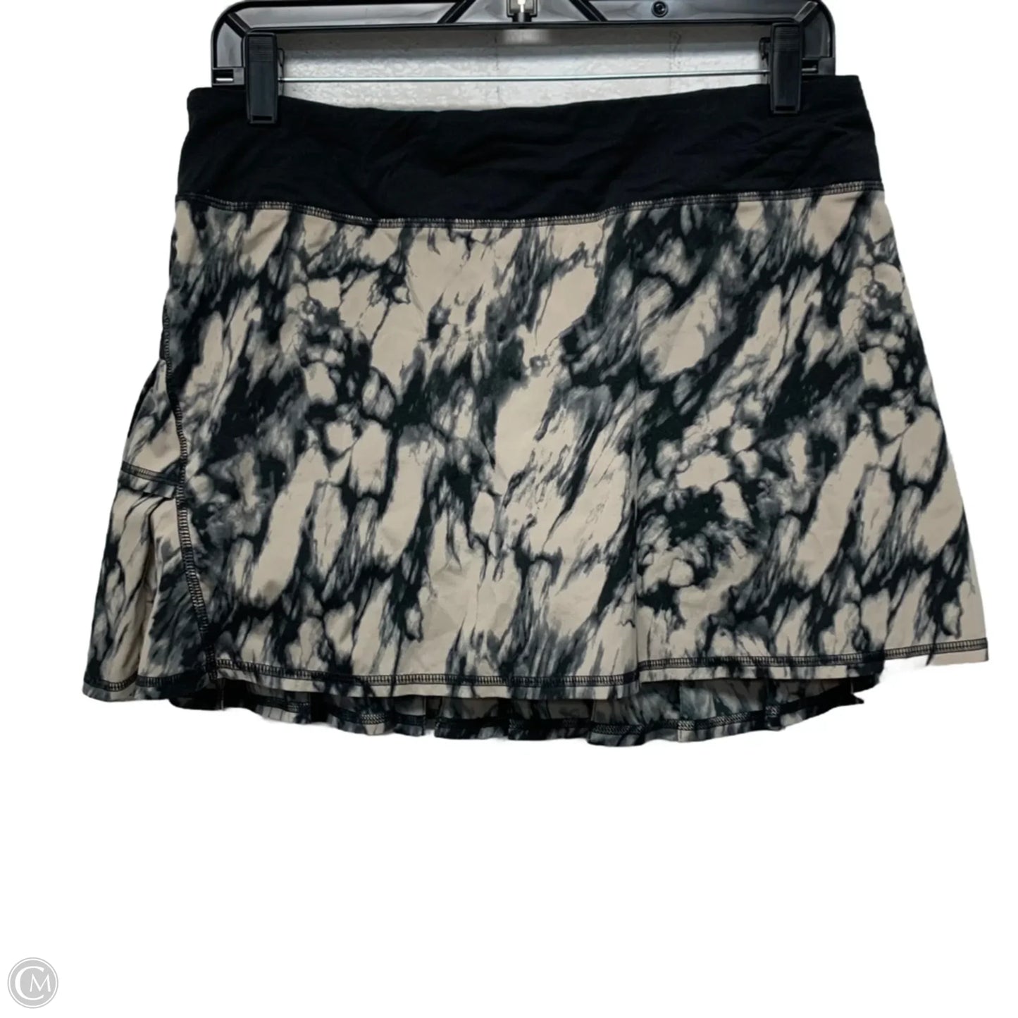 Athletic Skort By Lululemon In Black & Cream, Size: M