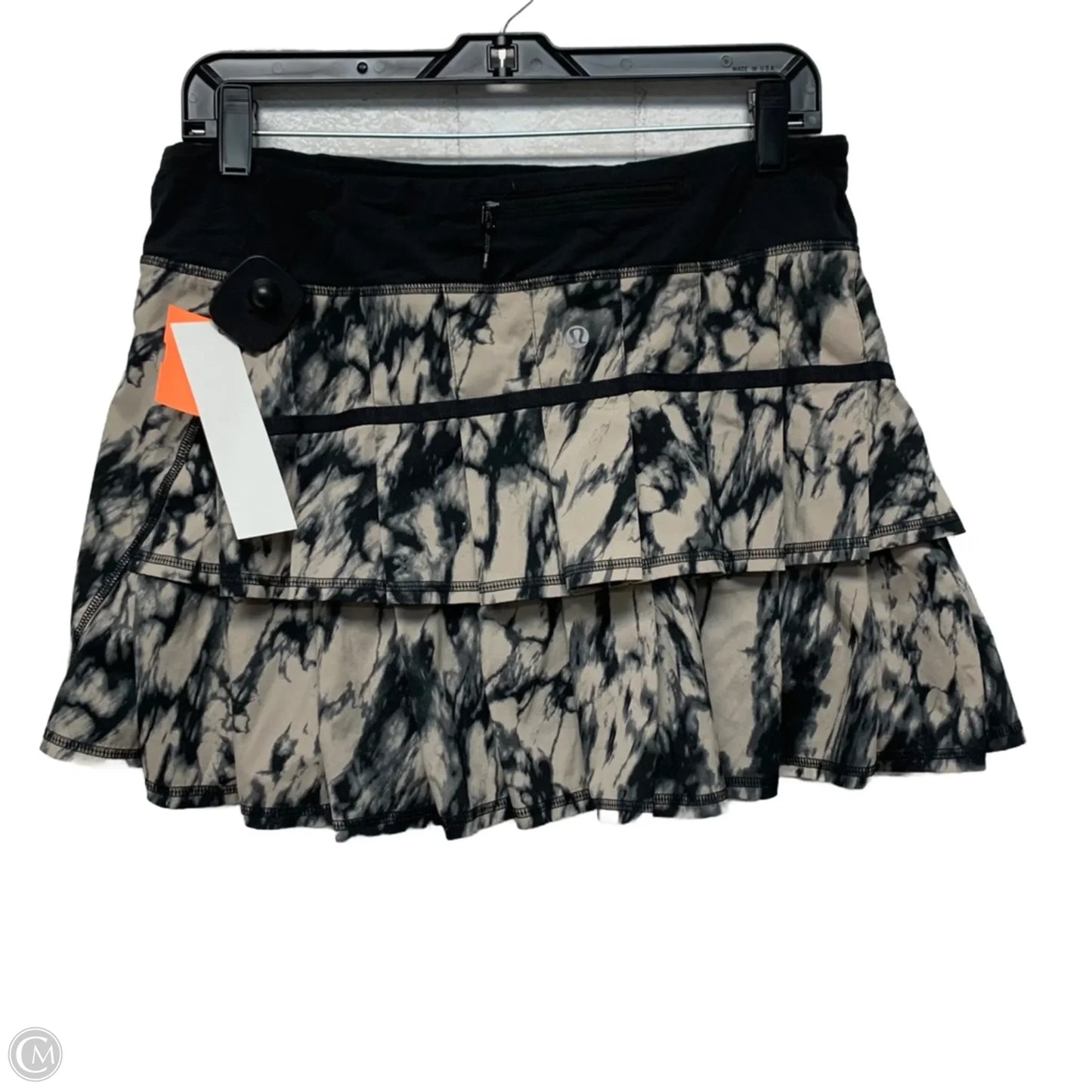 Athletic Skort By Lululemon In Black & Cream, Size: M