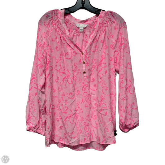Top Long Sleeve Designer By Lilly Pulitzer In Pink, Size: M