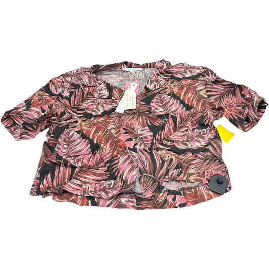 Top Short Sleeve By Jane And Delancey In Black & Pink, Size: M