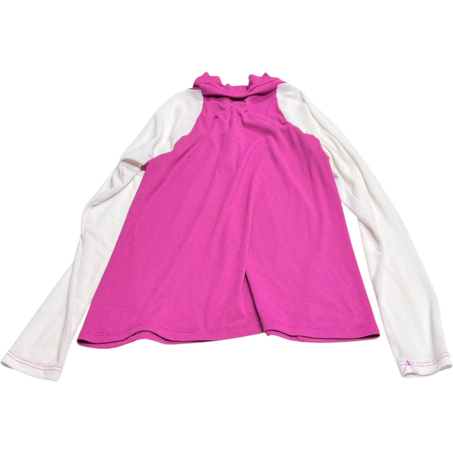 Athletic Top Long Sleeve Collar By Patagonia In Pink & White, Size: L