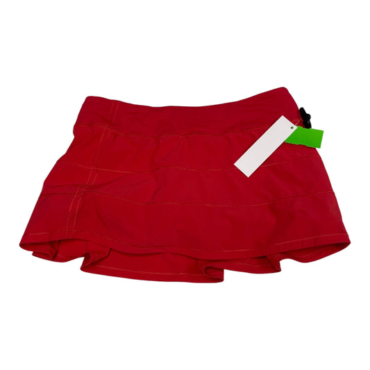 Athletic Skort By Lululemon In Red, Size: 8