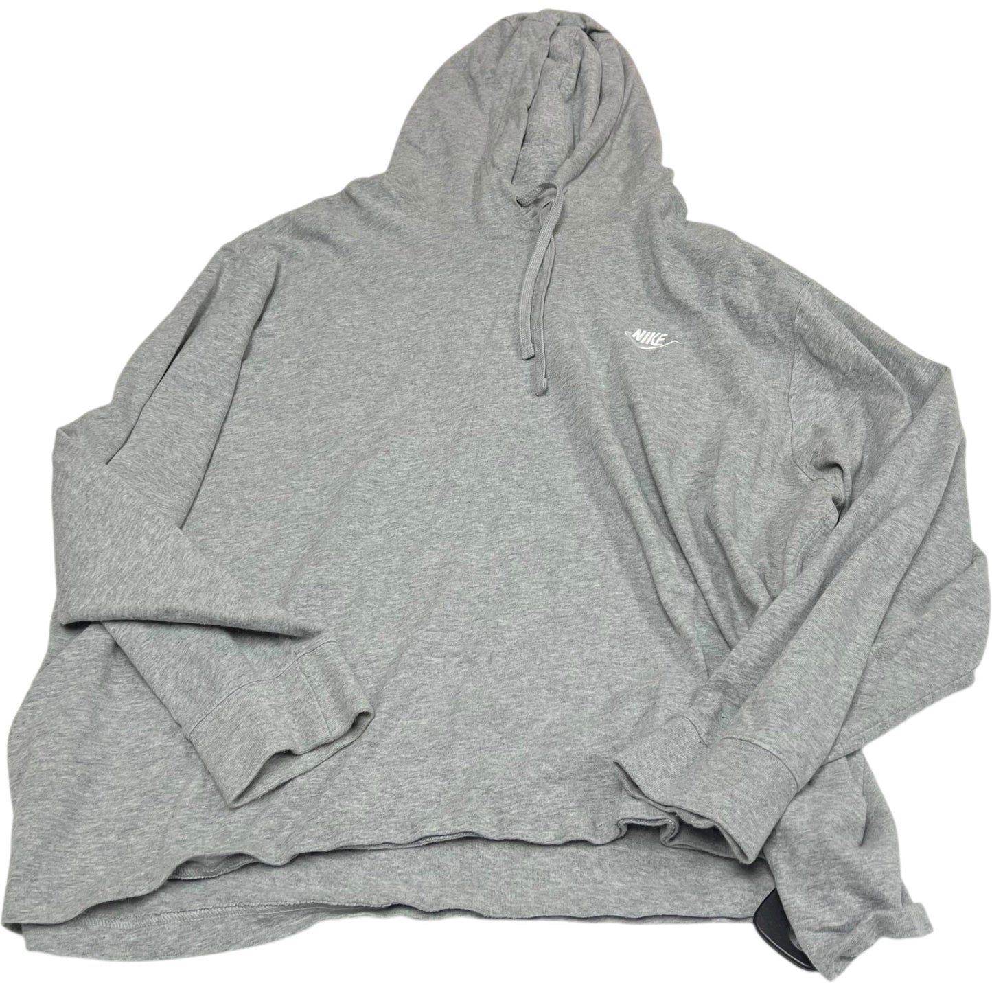 Athletic Top Long Sleeve Hoodie By Nike Apparel In Grey, Size: 1x