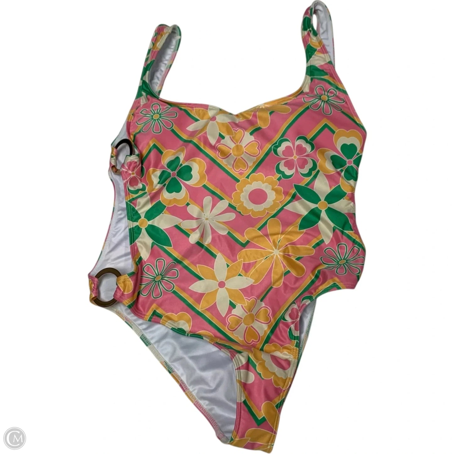 Swimsuit By Watercolors In Green & Pink, Size: S