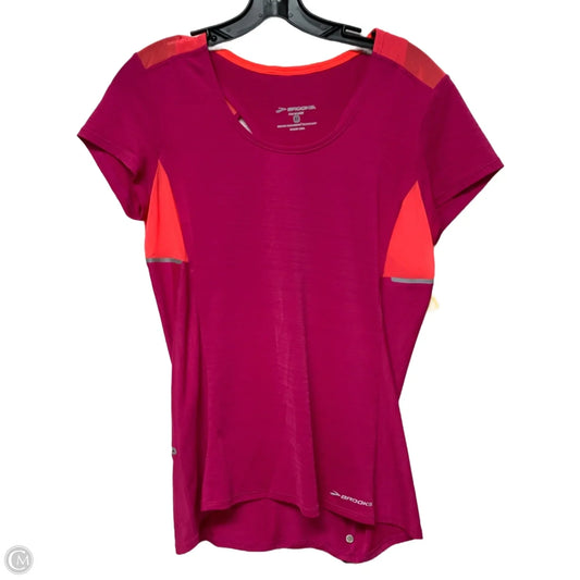 Athletic Top Short Sleeve By Brooks In Purple, Size: M