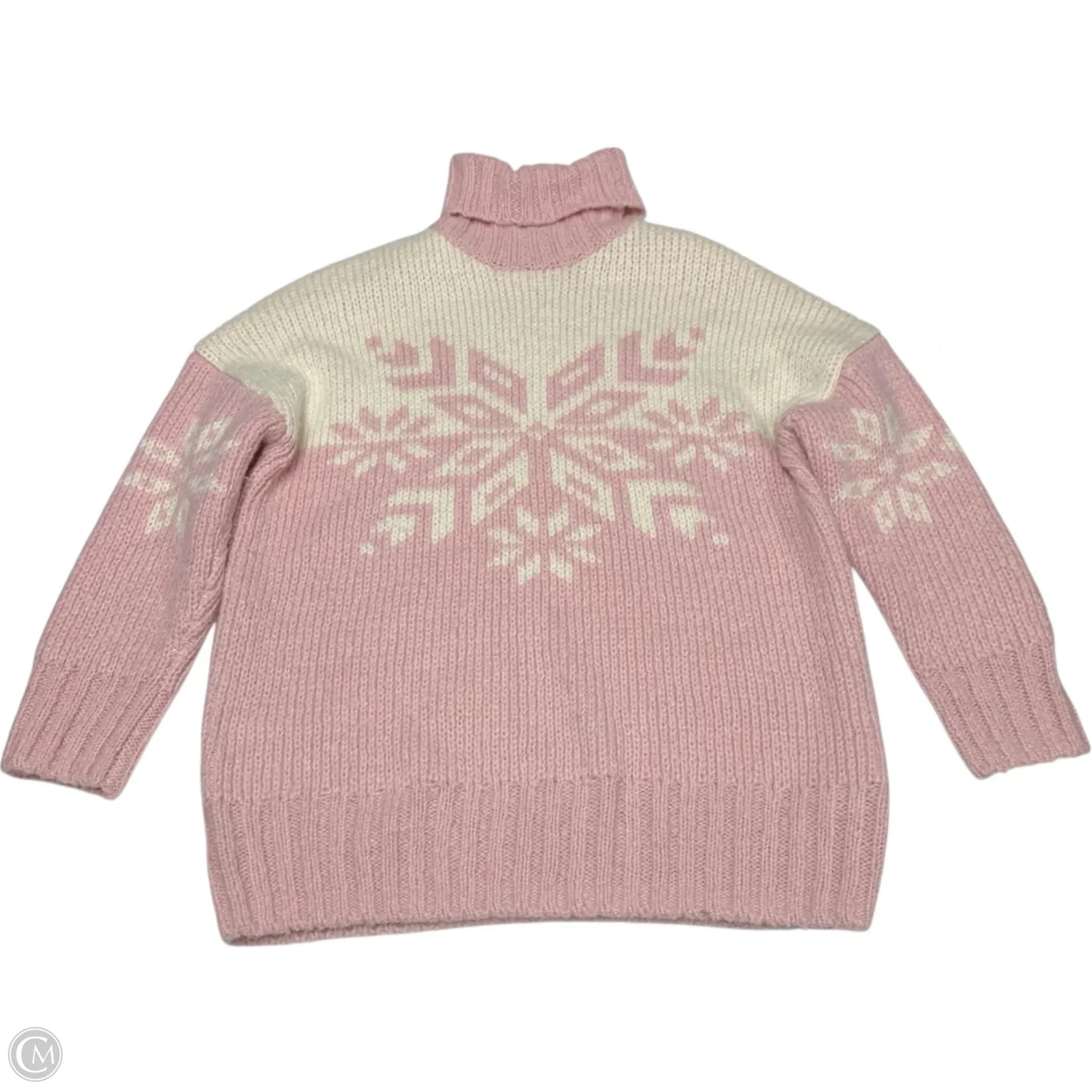 Sweater By J. Crew In Pink & White, Size: S
