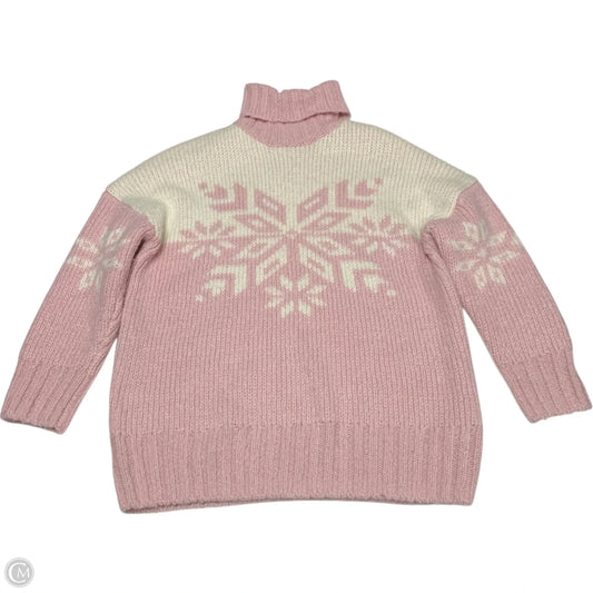 Sweater By J. Crew In Pink & White, Size: S