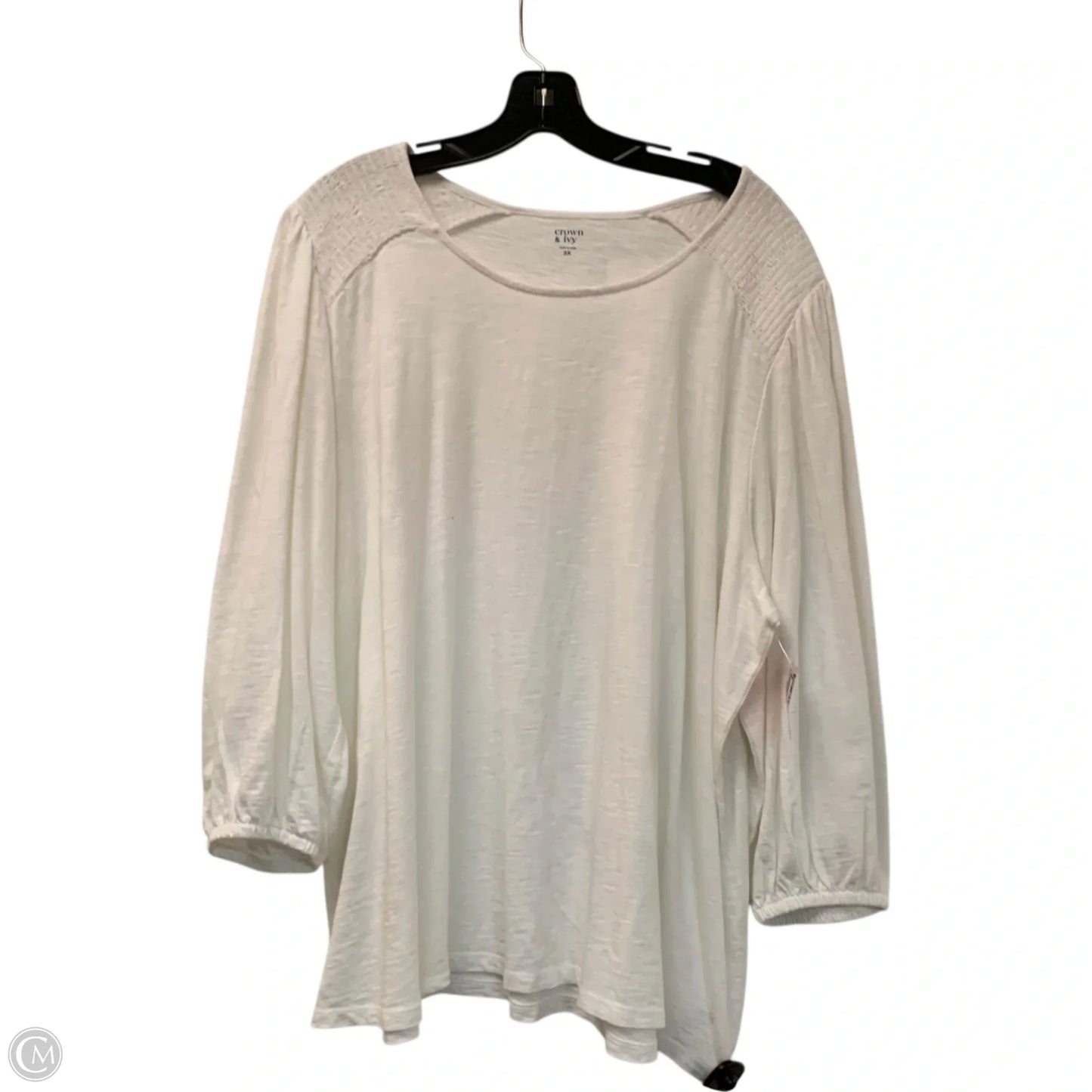 Top Long Sleeve By Crown And Ivy In White, Size: 3x