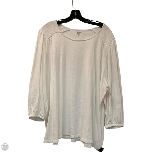 Top Long Sleeve By Crown And Ivy In White, Size: 3x