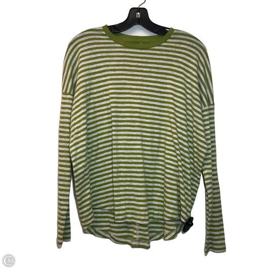 Top Long Sleeve By Aerie In Green & Grey, Size: S