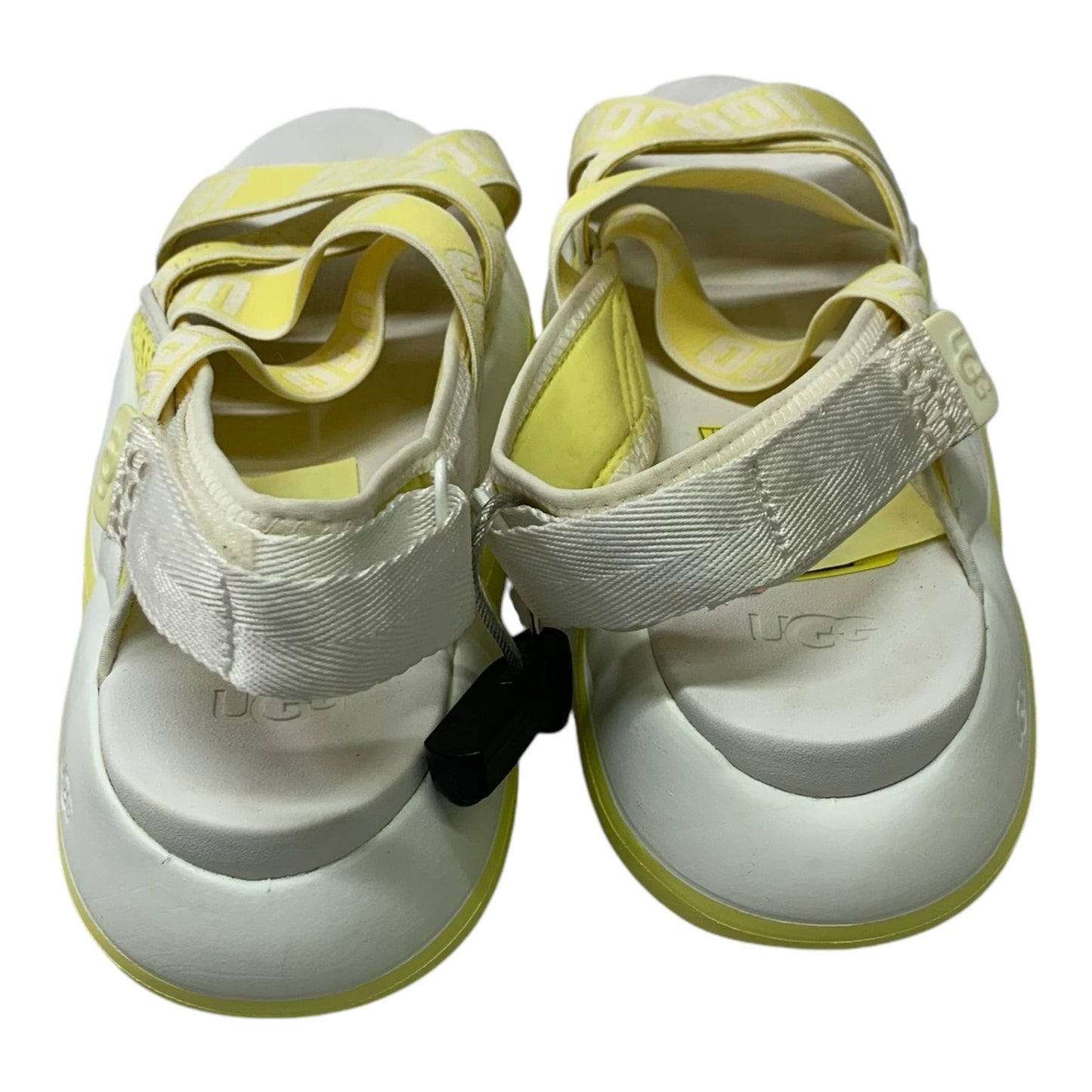 Sandals Designer By Ugg In White & Yellow, Size: 9