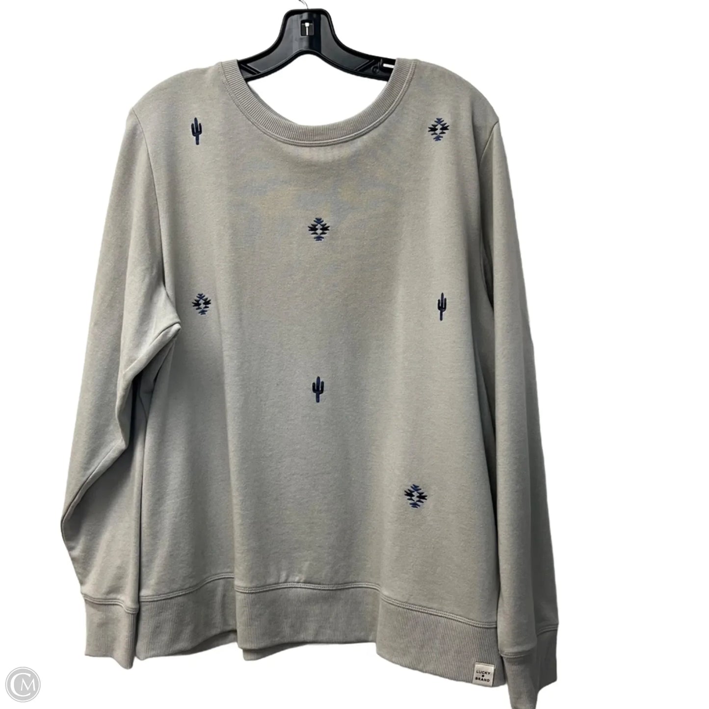 Sweatshirt Crewneck By Lucky Brand In Grey, Size: Xl