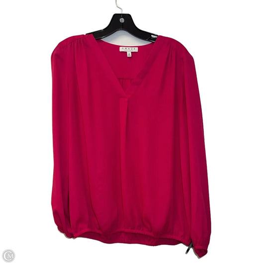 Blouse Long Sleeve By Chava In Pink, Size: S