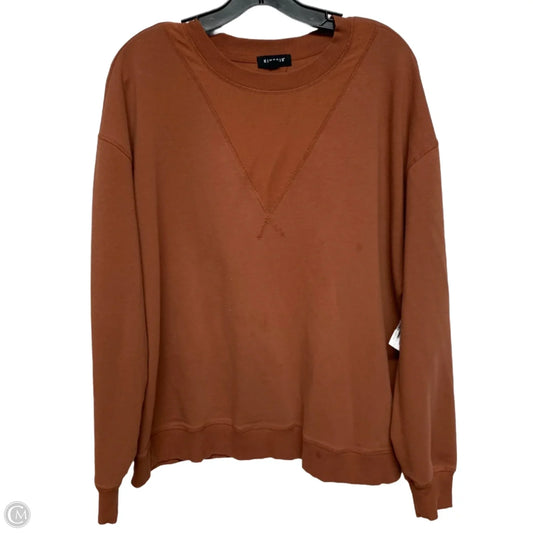 Sweatshirt Crewneck By Kensie In Brown, Size: Xl