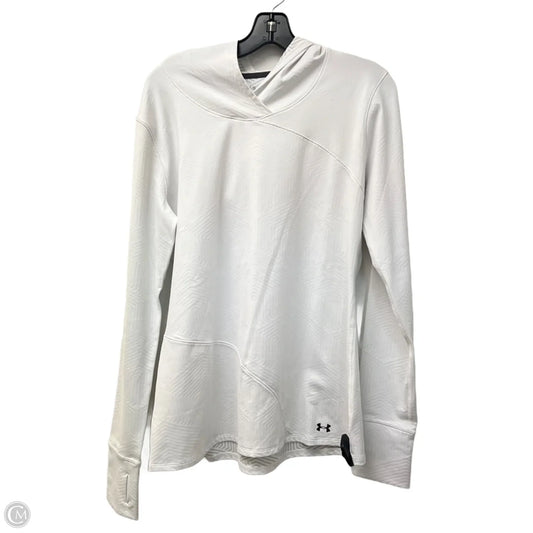 Athletic Top Long Sleeve Hoodie By Under Armour In White, Size: Xl