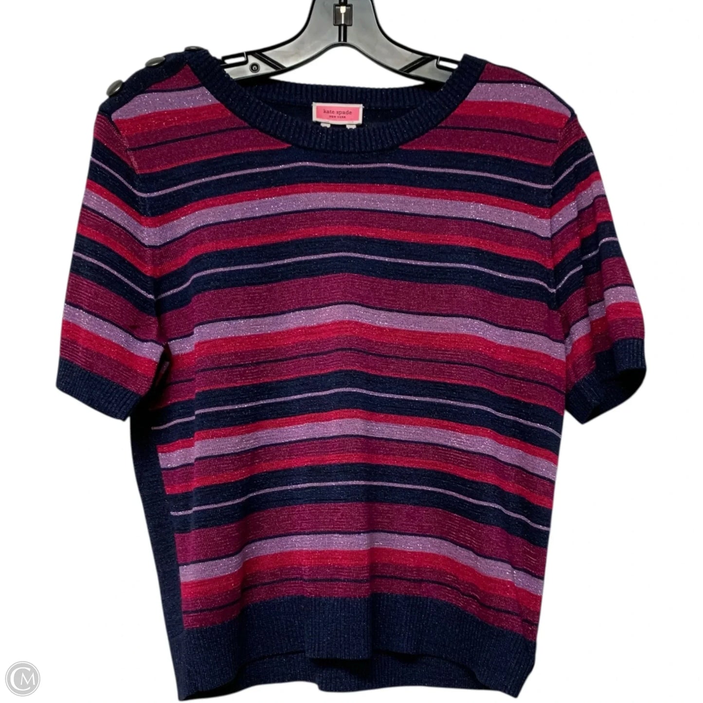 Top Short Sleeve Designer By Kate Spade In Blue & Purple, Size: L