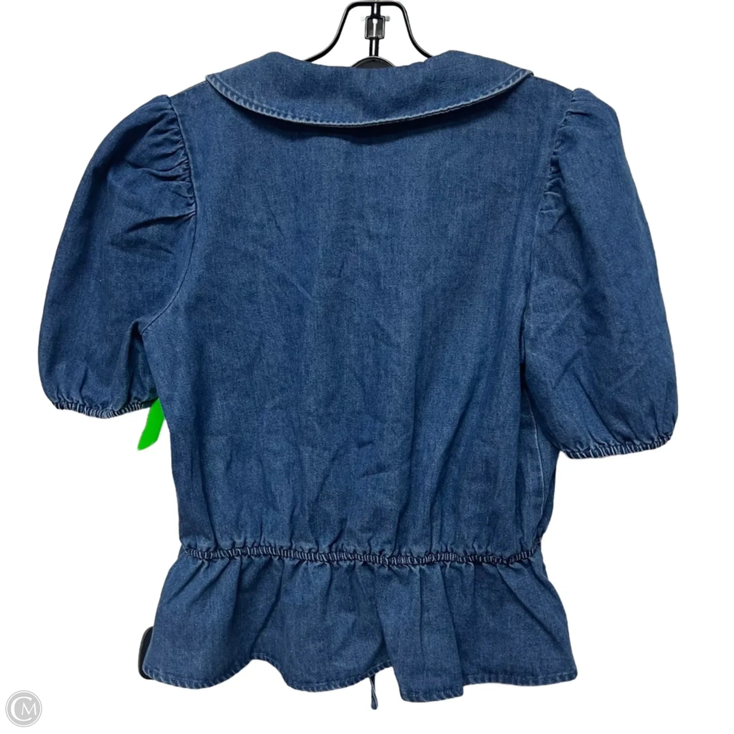 Top Short Sleeve By Mare Mare In Blue Denim, Size: S